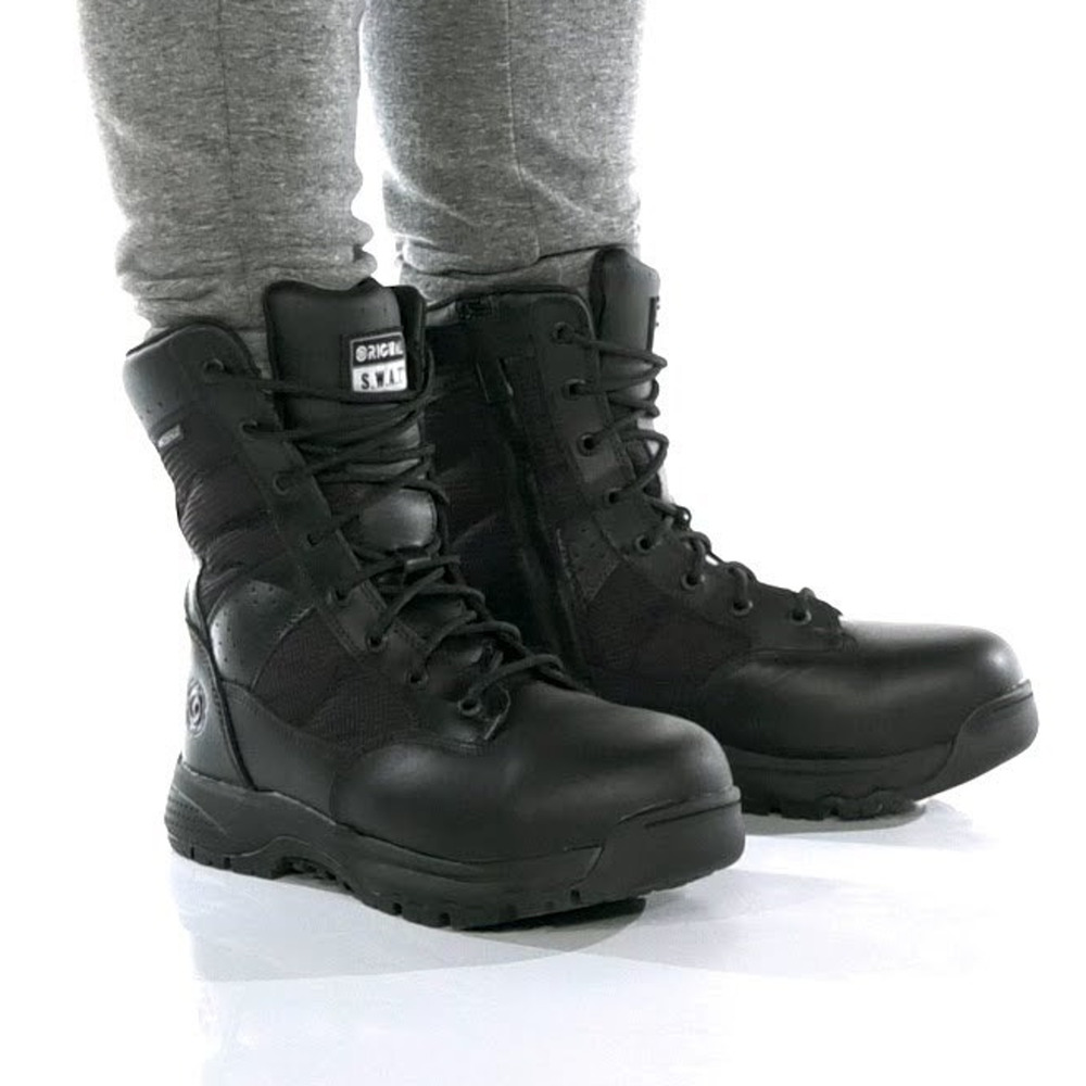 Original SWAT Men 15 Black Metro 9" Waterproof Safety Side Zip Work Boots P22-25